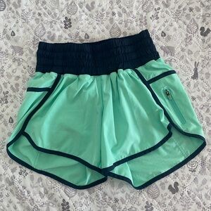 Lululemon Athletica Aqua and Navy Athletic Shorts